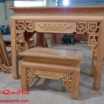 Mẫu bàn thờ hiện đại cùng với bàn cơm gỗ sơn Pu đẹp nhất