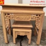 Mẫu bàn thờ đẹp hiện đại gỗ hương chạm bông sen – thếp vàng 9999