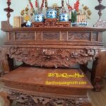 Mẫu sập bàn thờ gỗ gụ chạm sen đẹp ý nghĩa