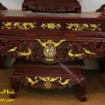 Mẫu sập bàn thờ gỗ mít sơn Pu đẹp- kèm thếp điểm vàng