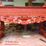 Một số mẫu sập bàn thờ gỗ gụ sơn Pu cho đình, chùa, dòng họ, điện đẹp