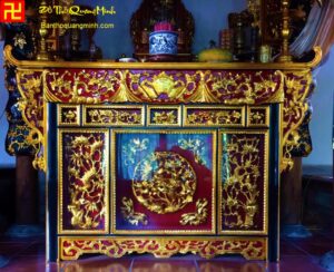 Mẫu bàn thờ chấp tải tai cong đẹp