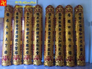 Mẫu câu đối máng thờ đình chùa đẹp