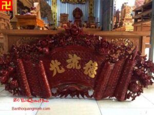 Mẫu cuốn thư gỗ gụ chạm Hoa hồng trĩ đẹp nhất