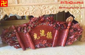 Mẫu cuốn thư gỗ gụ dát điểm vàng đẹp