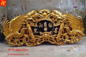 Mẫu cuốn thư chạm Phượng cắp thư đẹp