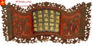 Mẫu cuốn thư cổ chạm tranh tứ bình đẹp