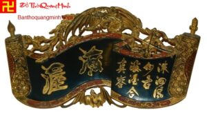 Mẫu cuốn thư cổ dát vàng chạm trên phượng dưới dơi đẹp