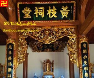 Mẫu hoành phi câu đối chữ hán sơn son thếp vàng đẹp