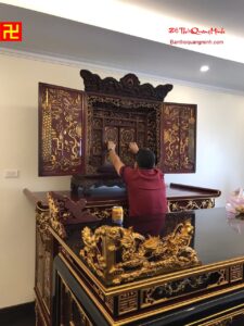 Mẫu khám thờ cổ 2 tầng cánh đẹp