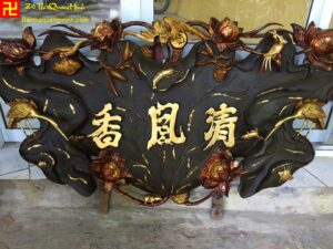 Mẫu lá sen chữ dát vàng ta 9999 sơn giả cổ đẹp