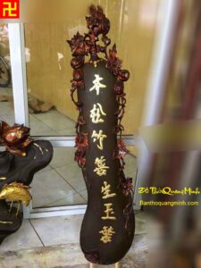 Mẫu câu đối quả bầu gỗ dổi đẹp