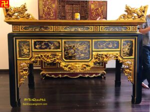 Mẫu bàn thờ gia tiên chạm Long Ni Quy Phượng tinh xảo nhất