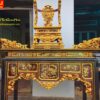 Mẫu bàn thờ đẹp cùng ngai thờ chạm rồng ý nghĩa