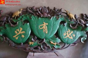 Mẫu lá sen thờ chơi chữ đẹp