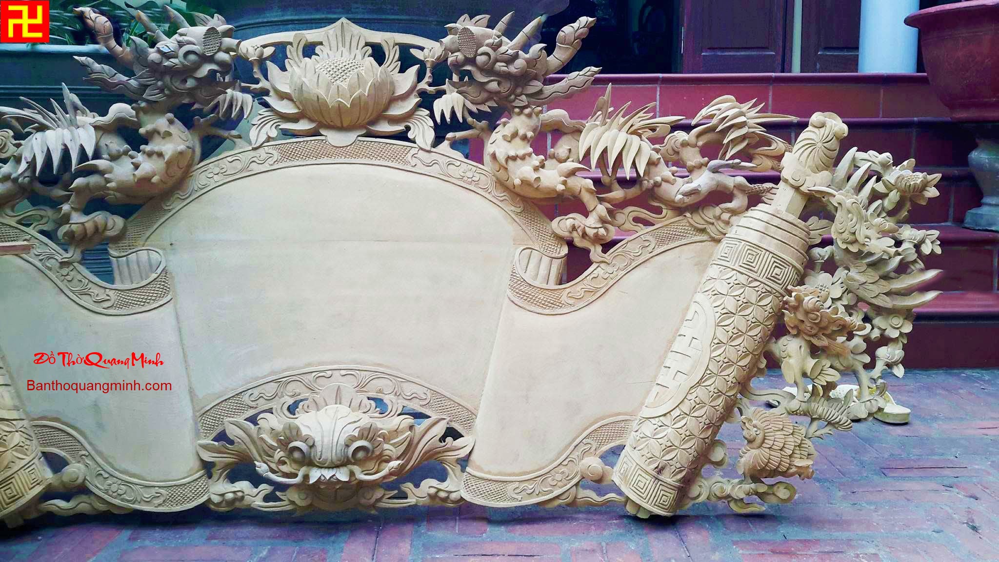 mau cuon thu go tu linh hoa dep (1) Mẫu cuốn thư gỗ dổi lõi 100% chưa sơn đẹp tinh xảo nhất