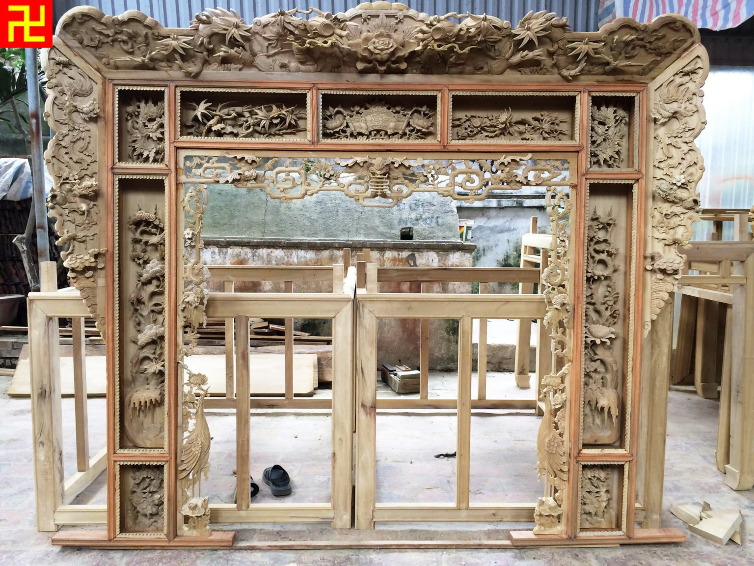 mau thieu chau go dep 5 Mẫu thiều gỗ dổi chưa sơn son thếp vàng đẹp