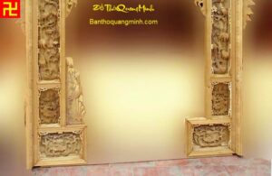 Mẫu thiều châu chạm ngũ phúc chưa sơn son thếp vàng đẹp