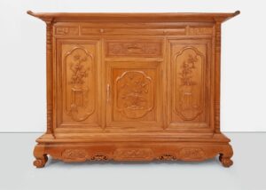 Tủ thờ gỗ chạm chữ Phúc trung tâm