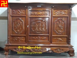 Mẫu tủ thờ chạm Phúc Lộc Thọ ý nghĩa