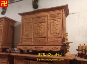 Mẫu bàn thờ tủ chạm Long Ni Quy Phượng ý nghĩa