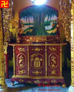 Mẫu tủ thờ đẹp sơn son thếp vàng tại Làng nghề Sơn Đồng đẹp