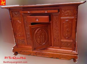 Mẫu tủ thờ chạm Phúc Lộc Thọ ý nghĩa