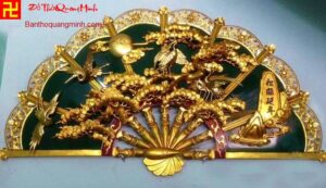 Mẫu quạt thờ băng gỗ sơn son thếp bạc phủ hoàng kim, đẹp và ý nghĩa nhất
