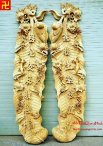 Mẫu tàu chuối cực đẹp chưa sơn son thếp vàng, thếp bạc