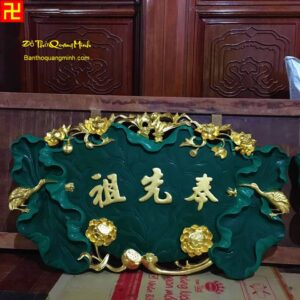 Mẫu lá sen sơn xanh dát vàng ta 9999 đẹp