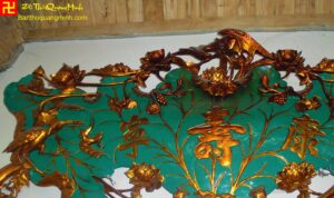 Mẫu lá sen chạm Dơi - Phúc trung tâm cùng cảnh con cò đồng quê đẹp