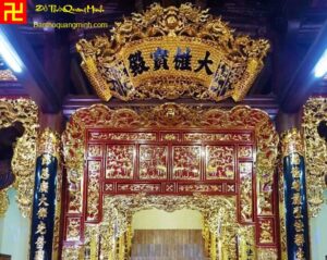 Bộ đồ thờ cúng đẹp sơn son dát vàng - thieu chau dep