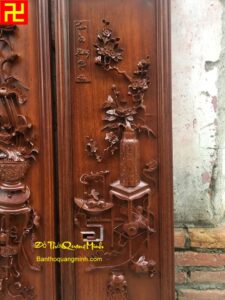 Tranh Tứ Bình chạm khắc Bình mai đẹp