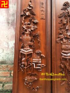 Tranh tứ bình được chạm khắc tất cả bằng bàn tay người thợ đẹp nhất