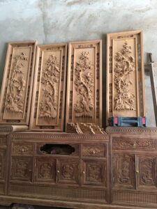 Tranh tứ quý bằng gỗ gụ đẹp