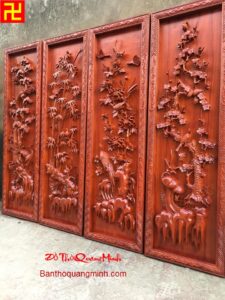 Tranh tứ quý gỗ hương hàng tuyển chọn cực đẹp