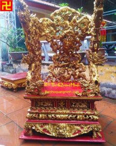 Mẫu ỷ thờ chạm Long Ly Quy Phượng đẹp