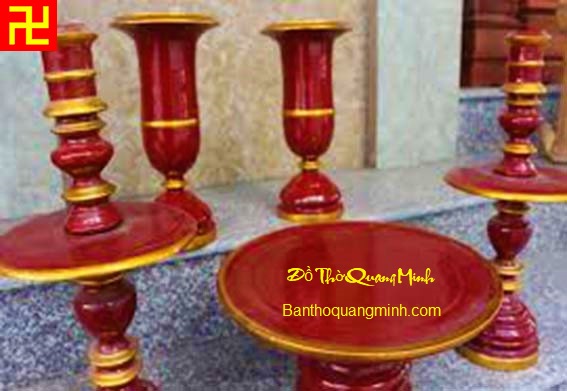 dai-nen-tam-son-dat-vang (4) Mâm bồng - cây chân nến - ống hương đẹp