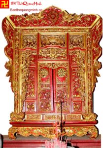 Khám thờ chạm tứ linh hóa tứ quý đẹp