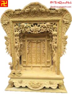 Mẫu khám thờ đẹp chạm Thông Trúc Cúc Mai bằng tay 